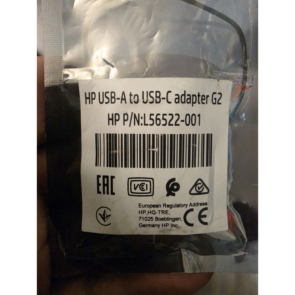 HP USB-A to USB-C Adapter G2 Black L56522-001 USB 3.0 1:1 Connection